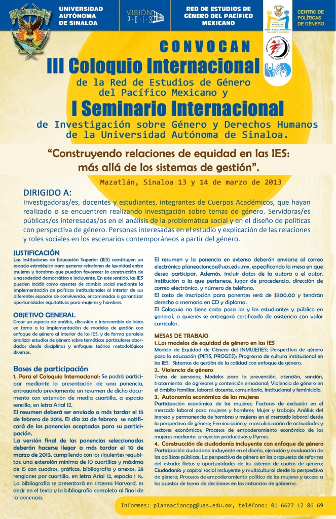 coloquio convocatoria género